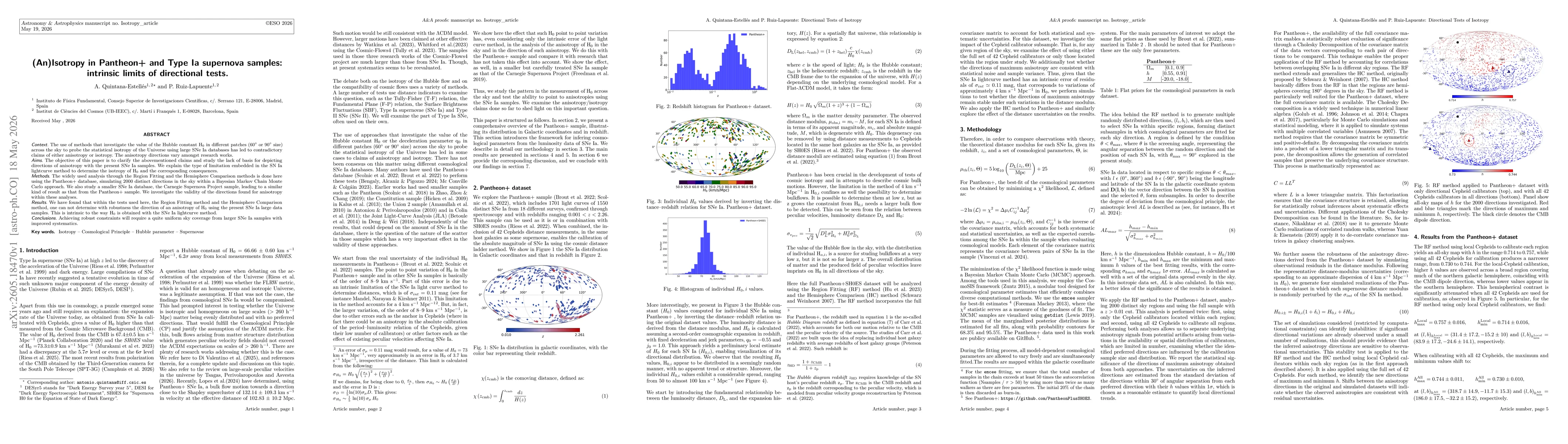 Thumbnail for (An)Isotropy in Pantheon+ and Type Ia supernova samples: intrinsic limits of directional tests