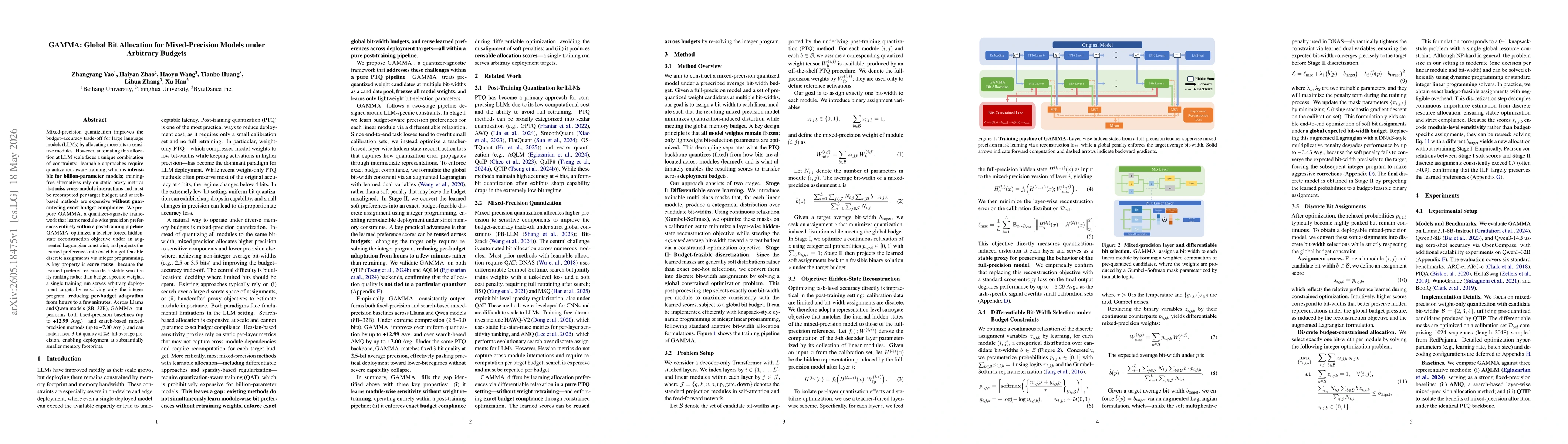 Thumbnail for GAMMA: Global Bit Allocation for Mixed-Precision Models under Arbitrary Budgets