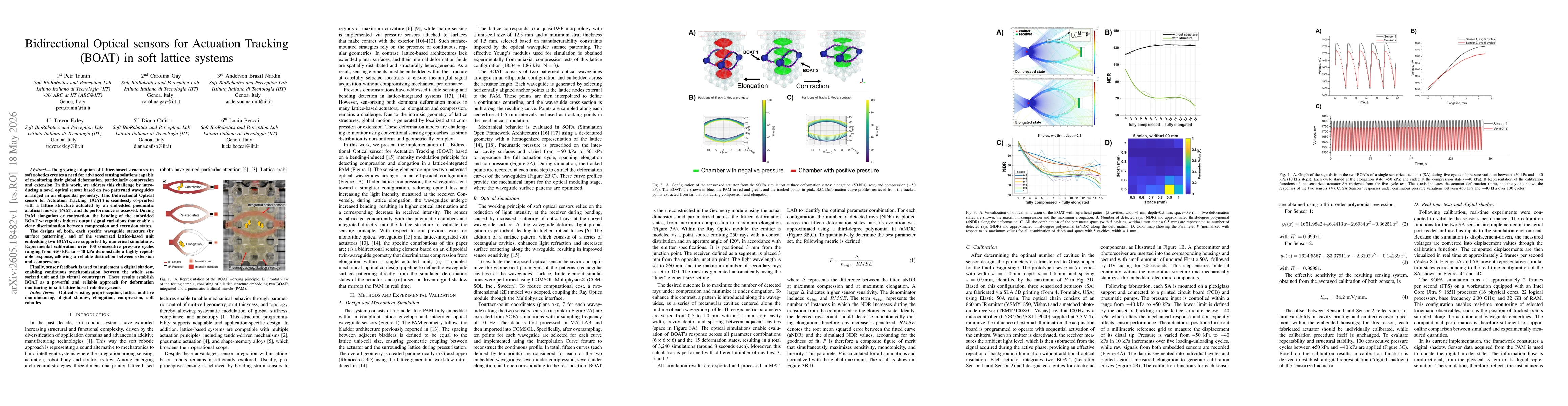 Thumbnail for Bidirectional Optical sensors for Actuation Tracking (BOAT) in soft lattice systems