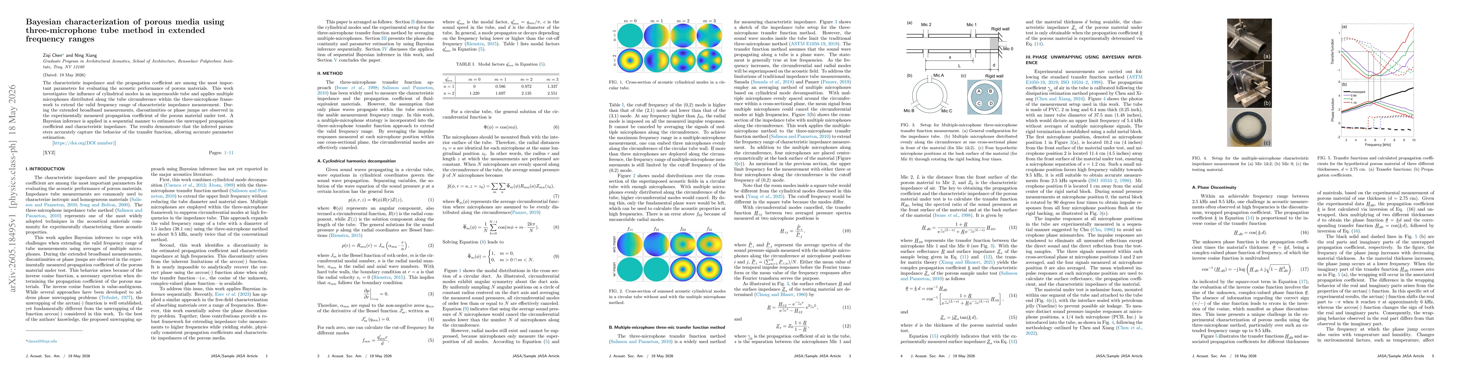 Thumbnail for Bayesian characterization of porous media using three-microphone tube method in extended frequency ranges