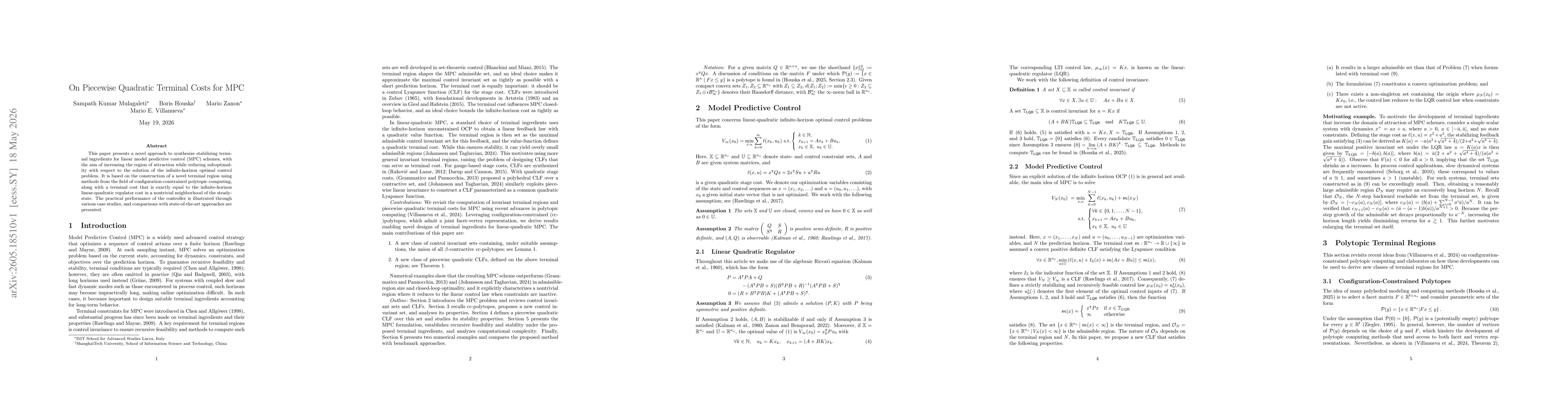 Thumbnail for On Piecewise Quadratic Terminal Costs for MPC