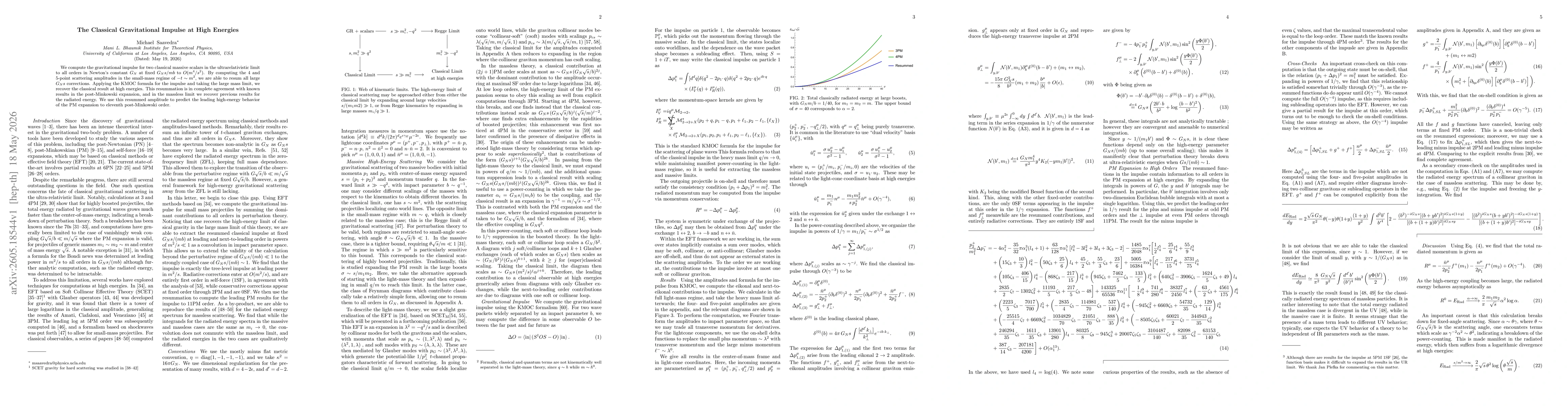 Thumbnail for The Classical Gravitational Impulse at High Energies