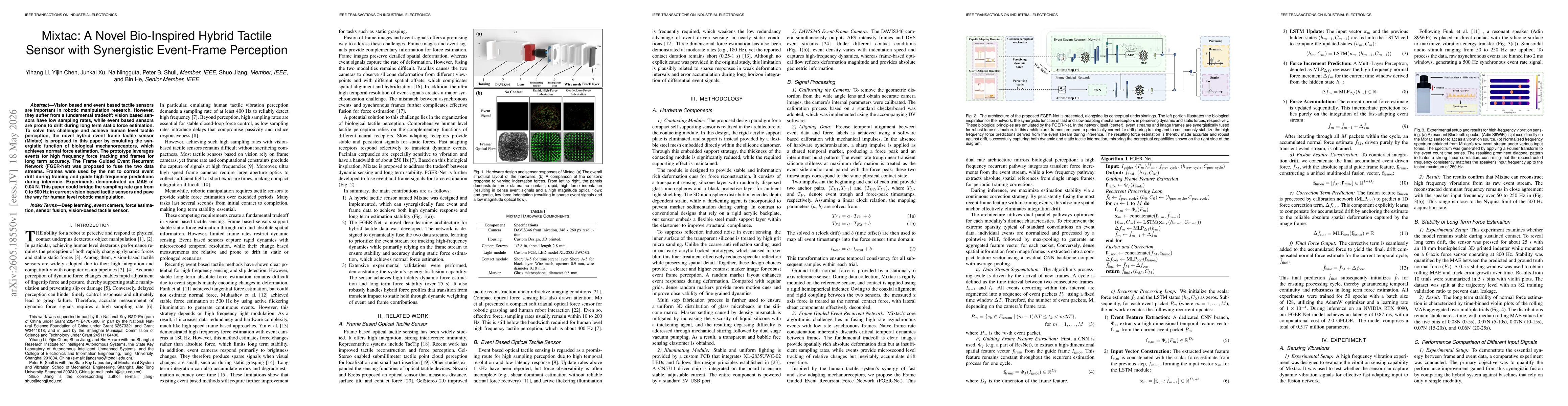Thumbnail for Mixtac: A Novel Bio-Inspired Hybrid Tactile Sensor with Synergistic Event-Frame Perception