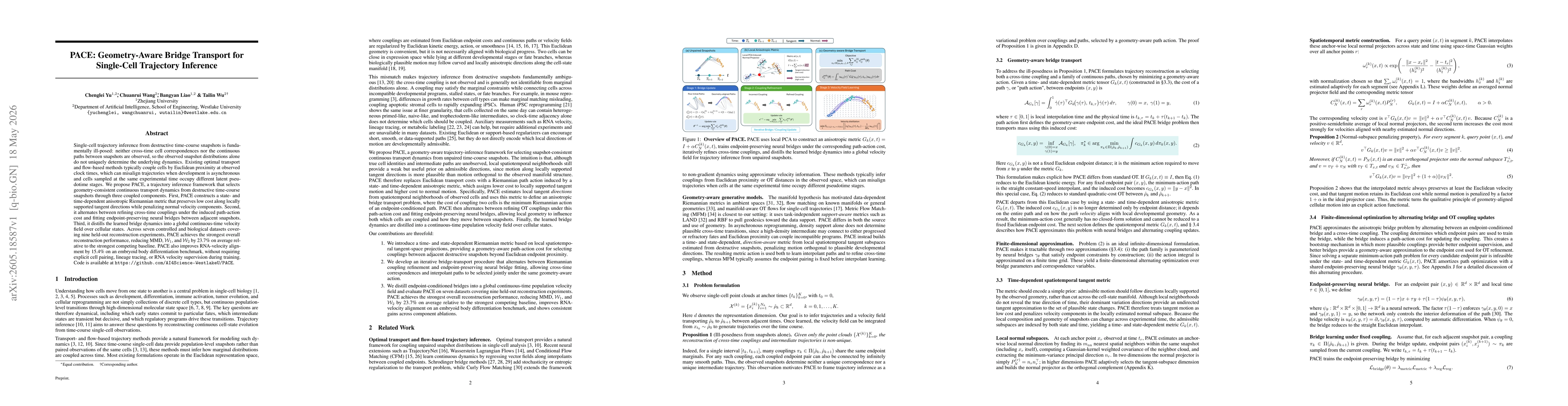 Thumbnail for PACE: Geometry-Aware Bridge Transport for Single-Cell Trajectory Inference