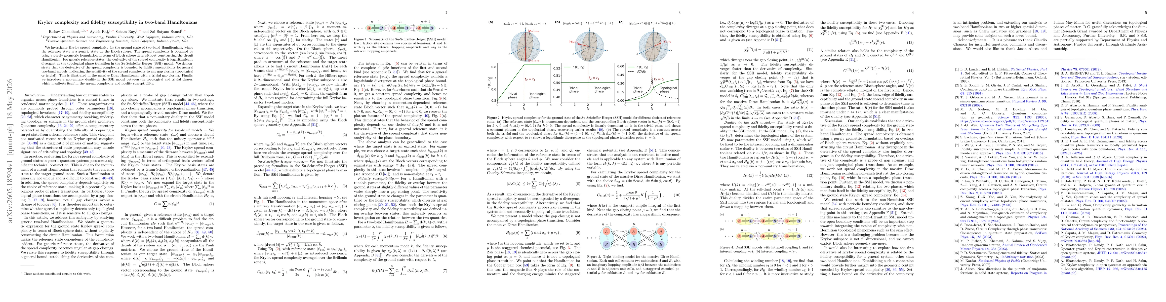 Thumbnail for Krylov complexity and fidelity susceptibility in two-band Hamiltonians