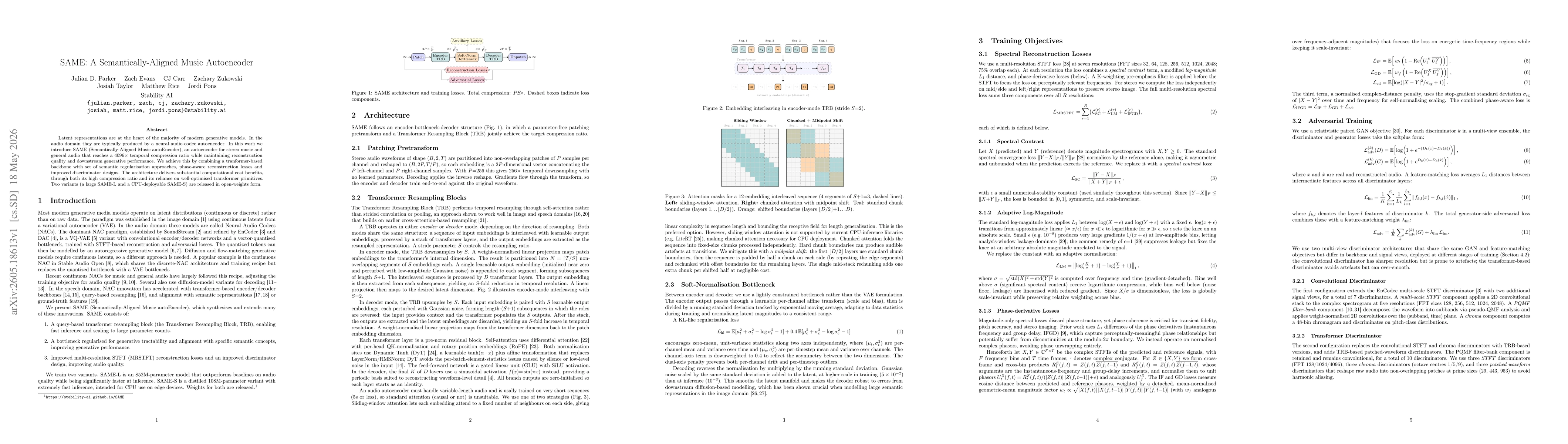 Thumbnail for SAME: A Semantically-Aligned Music Autoencoder