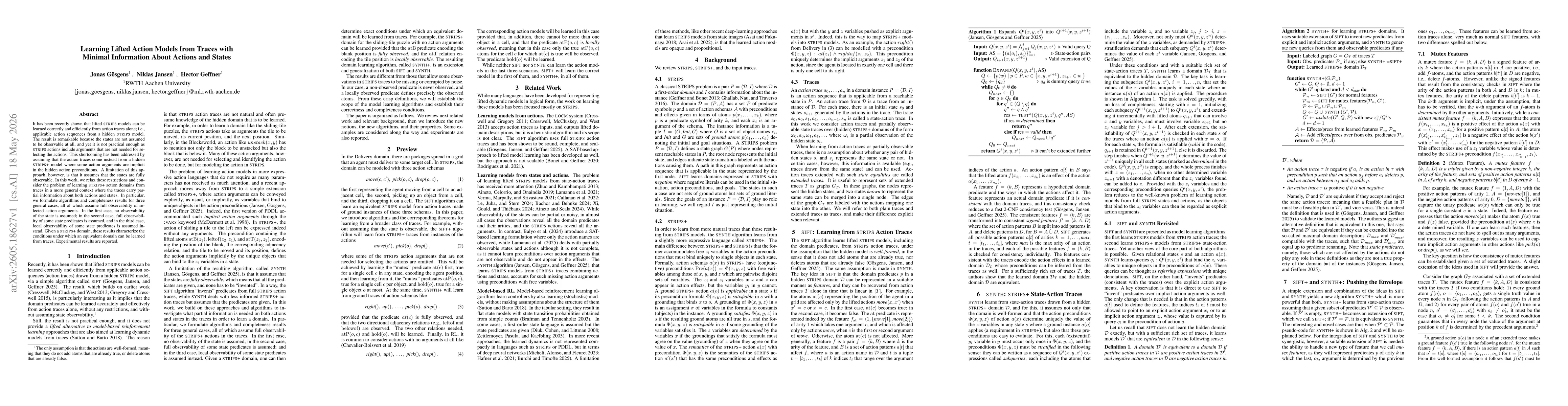 Thumbnail for Learning Lifted Action Models from Traces with Minimal Information About Actions and States