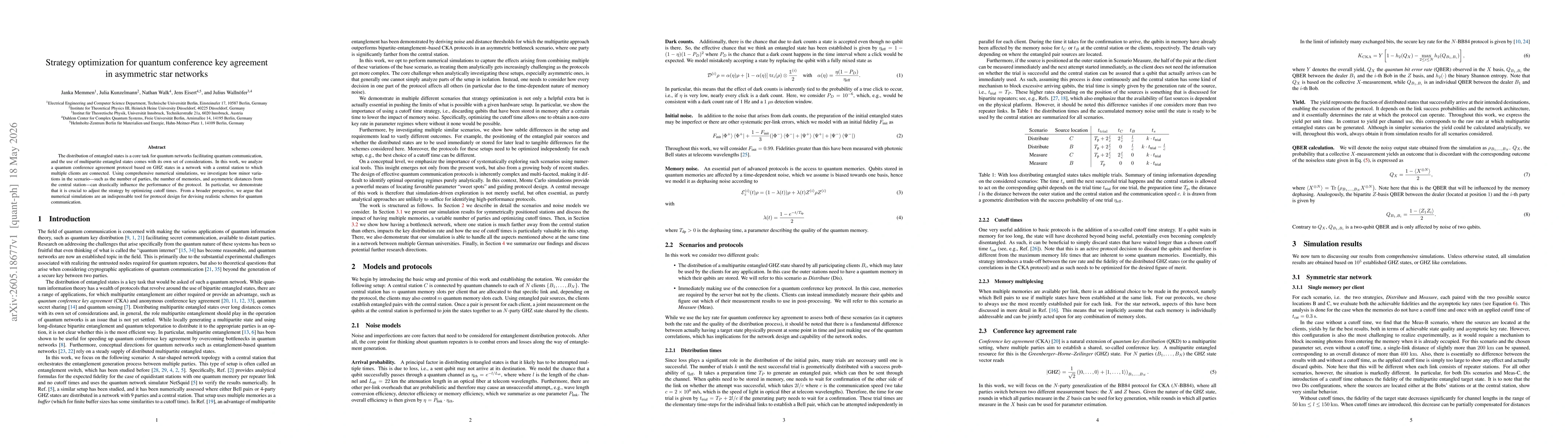 Thumbnail for Strategy optimization for quantum conference key agreement in asymmetric star networks