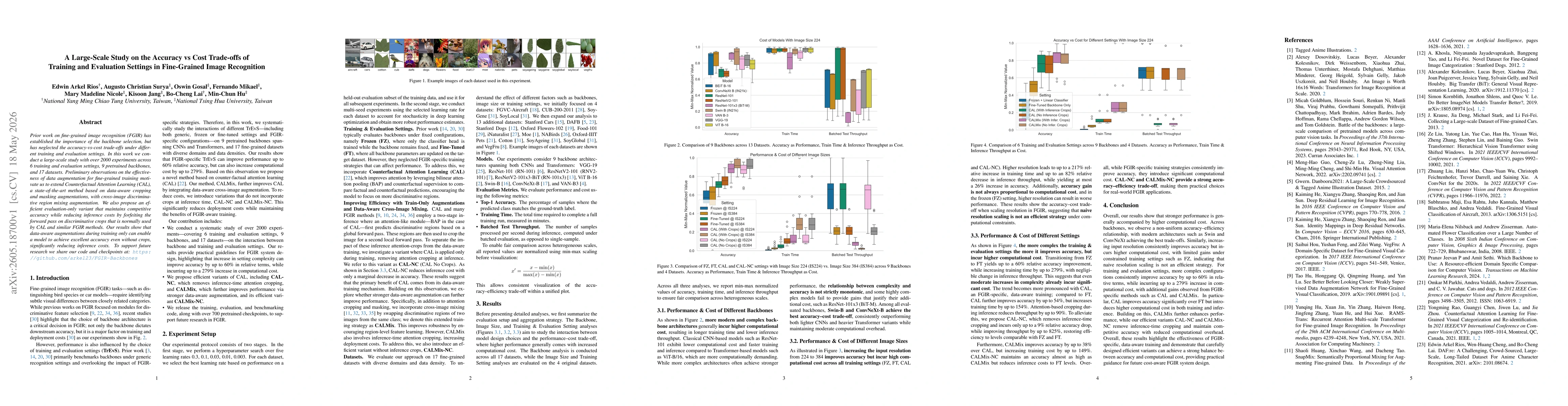 Thumbnail for A Large-Scale Study on the Accuracy vs Cost Trade-offs of Training and Evaluation Settings in Fine-Grained Image Recognition