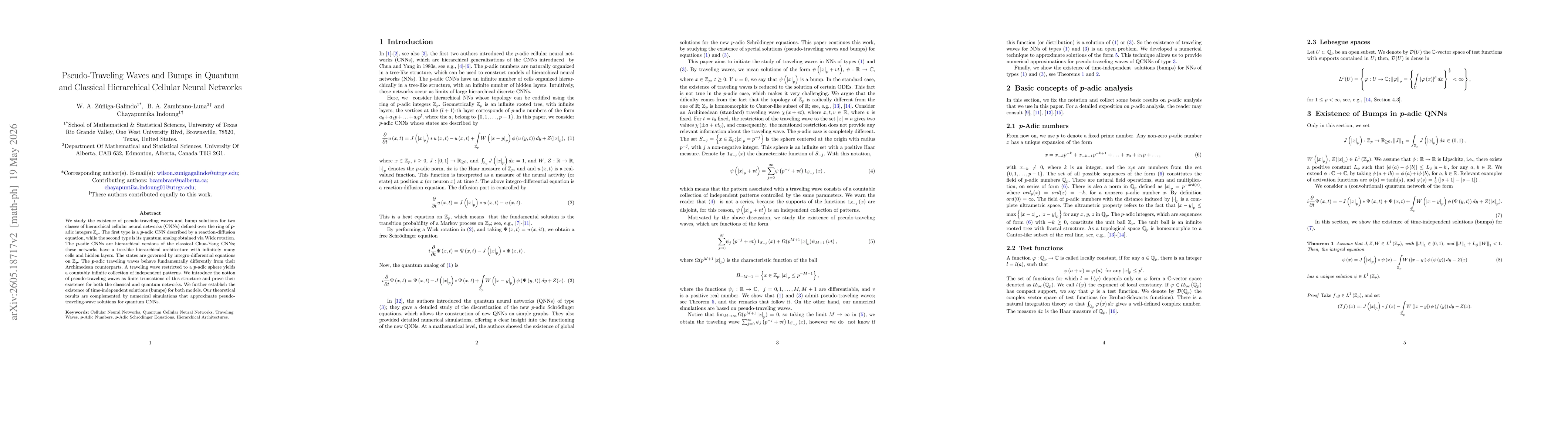 Thumbnail for Pseudo-Traveling Waves and Bumps in Quantum and Classical Hierarchical Cellular Neural Networks