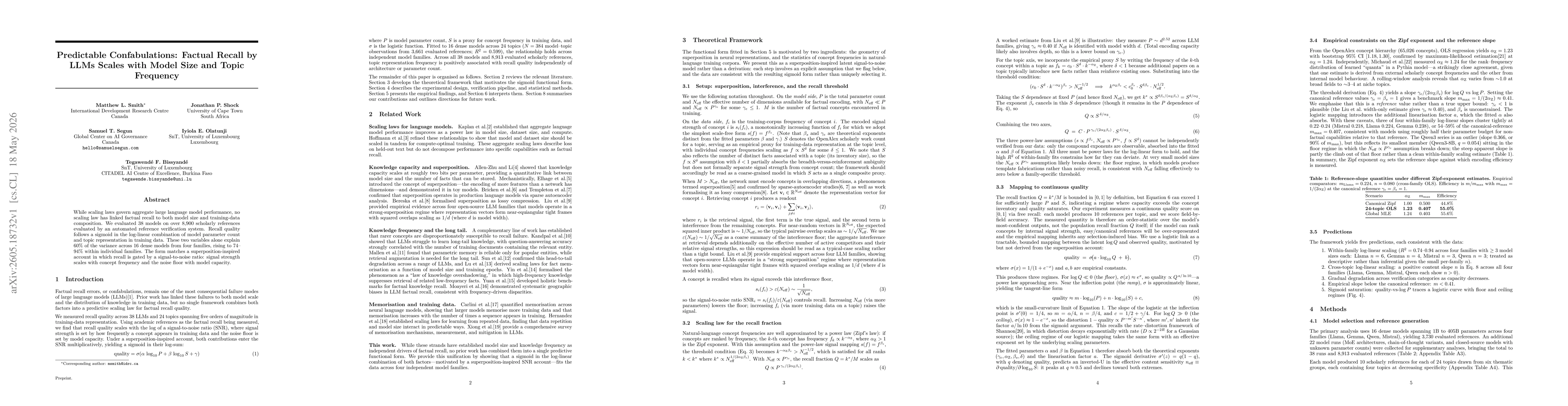 Thumbnail for Predictable Confabulations: Factual Recall by LLMs Scales with Model Size and Topic Frequency