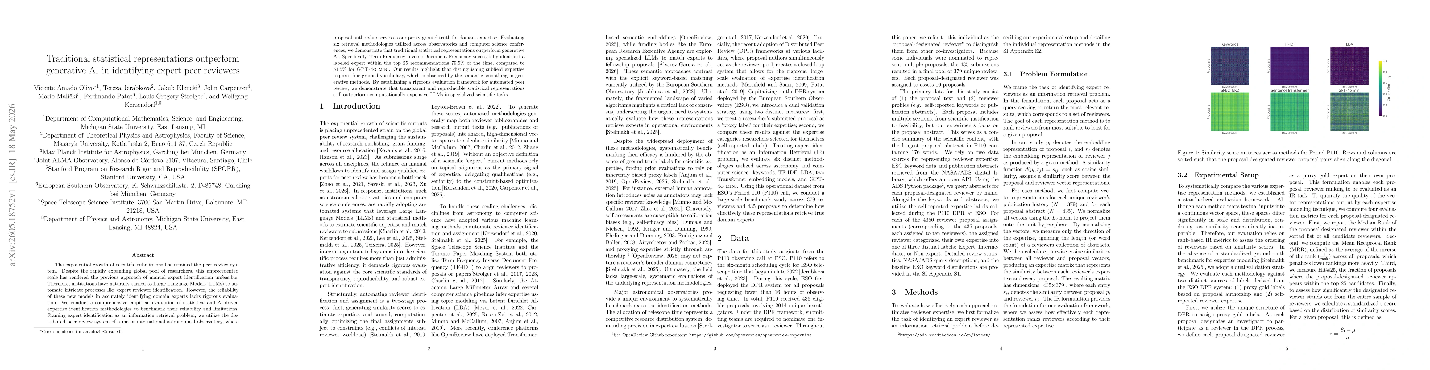 Thumbnail for Traditional statistical representations outperform generative AI in identifying expert peer reviewers