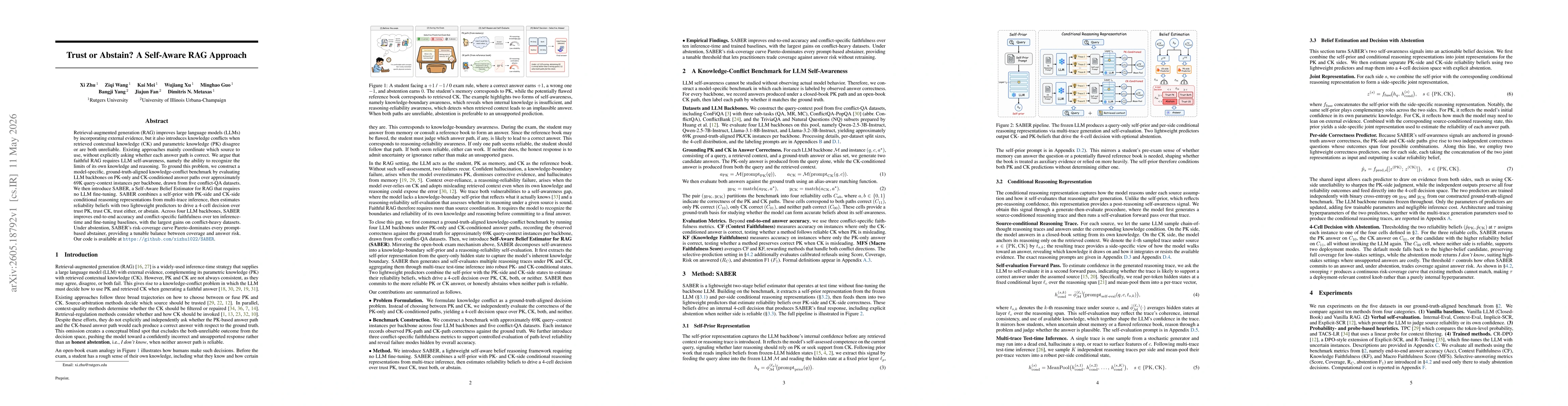 Thumbnail for Trust or Abstain? A Self-Aware RAG Approach