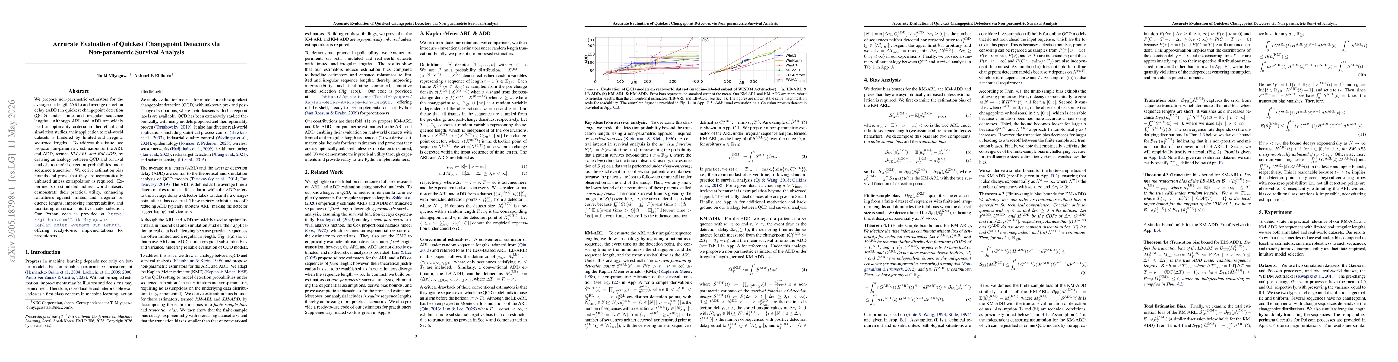Thumbnail for Accurate Evaluation of Quickest Changepoint Detectors via Non-parametric Survival Analysis