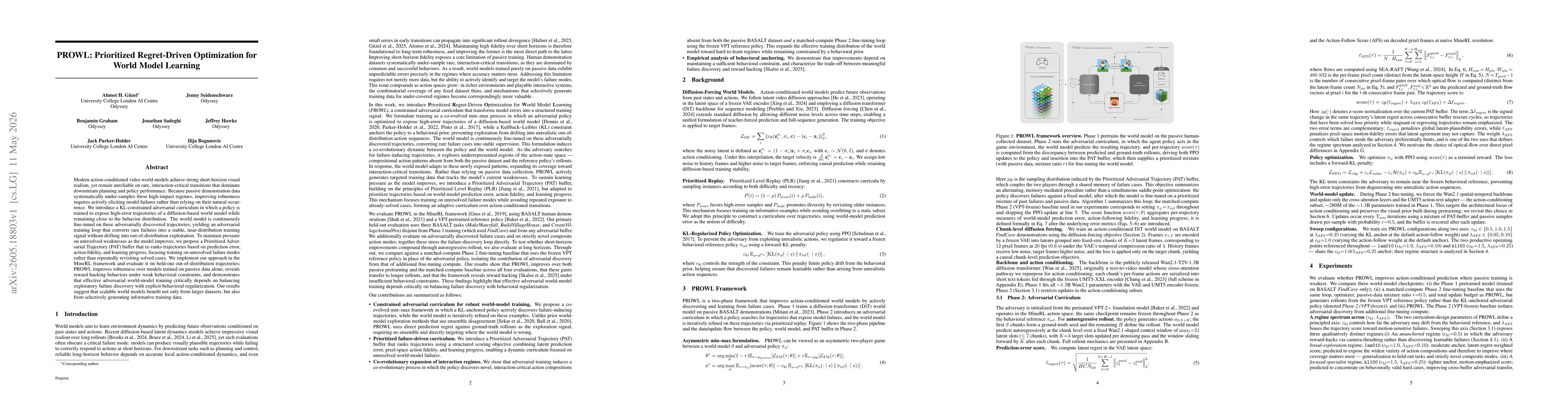 Thumbnail for PROWL: Prioritized Regret-Driven Optimization for World Model Learning