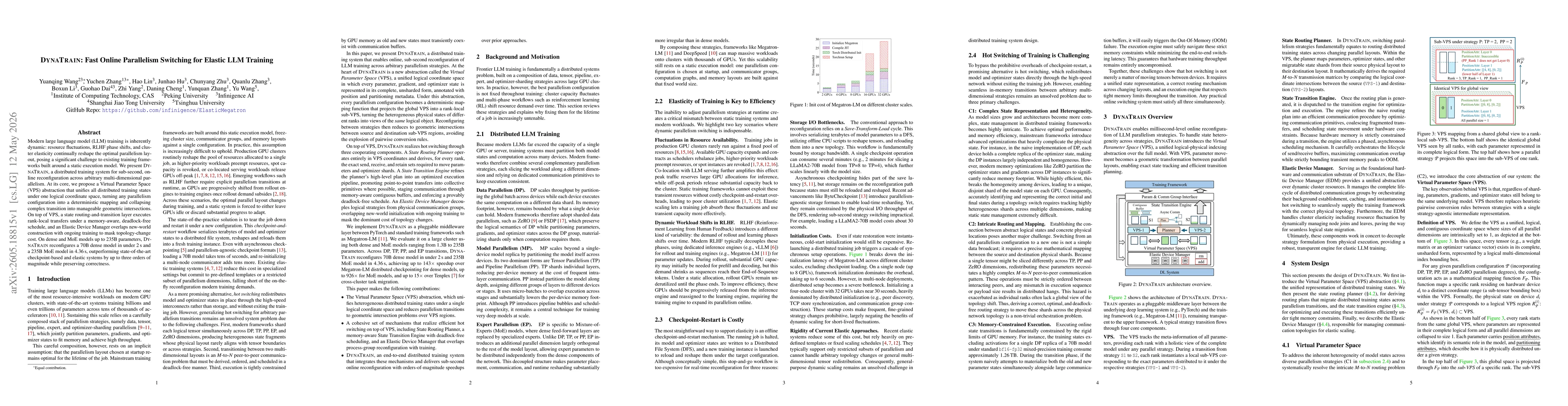 Thumbnail for DynaTrain: Fast Online Parallelism Switching for Elastic LLM Training