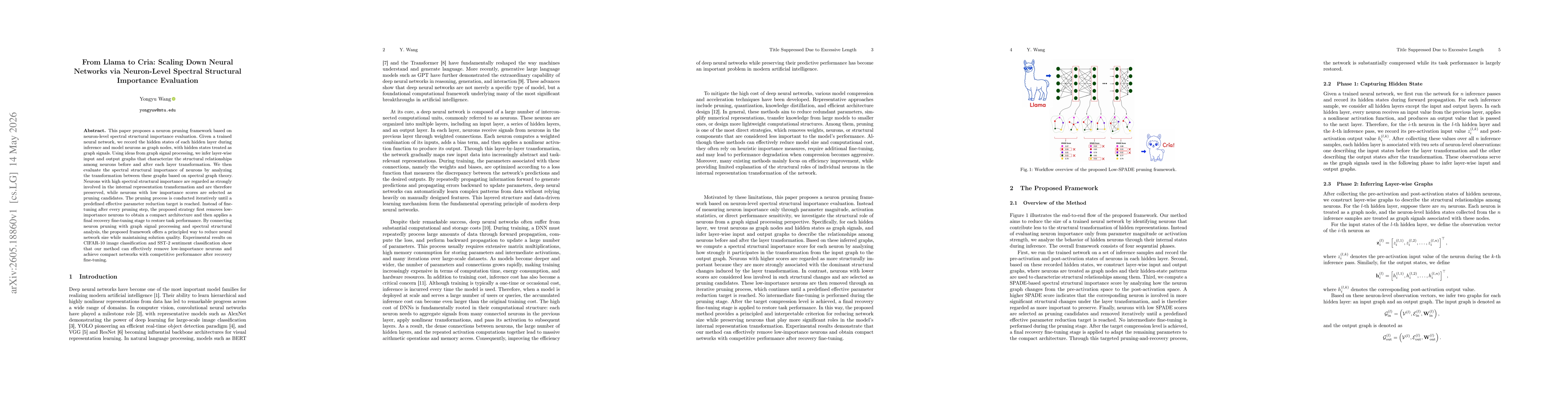 Thumbnail for From Llama to Cria: Scaling Down Neural Networks via Neuron-Level Spectral Structural Importance Evaluation