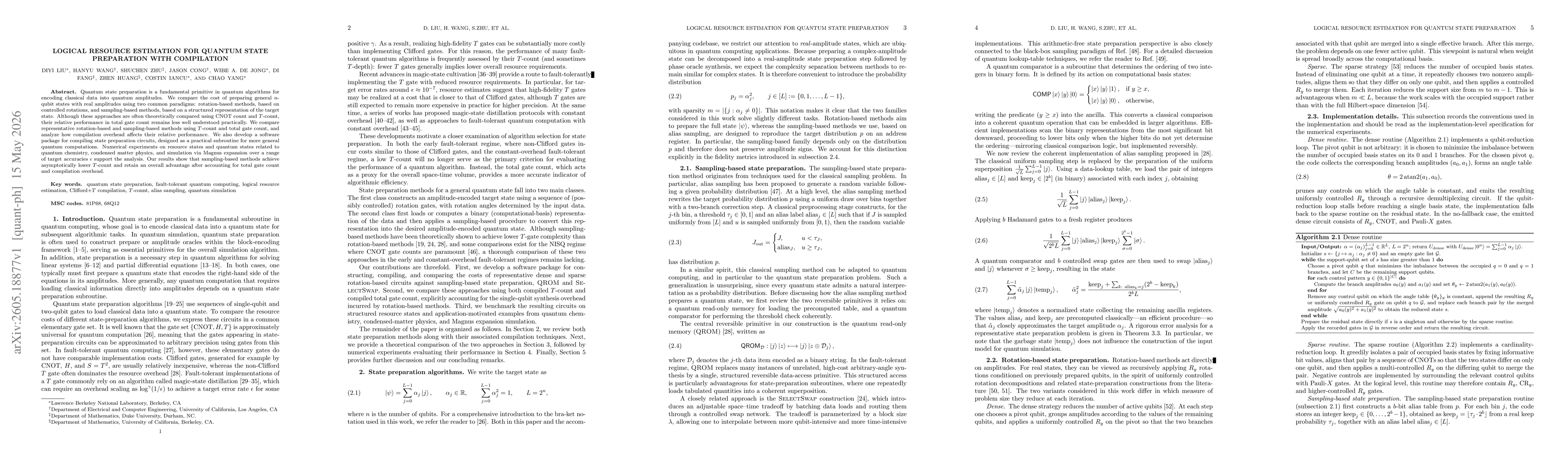 Thumbnail for Logical Resource Estimation for Quantum State Preparation with Compilation