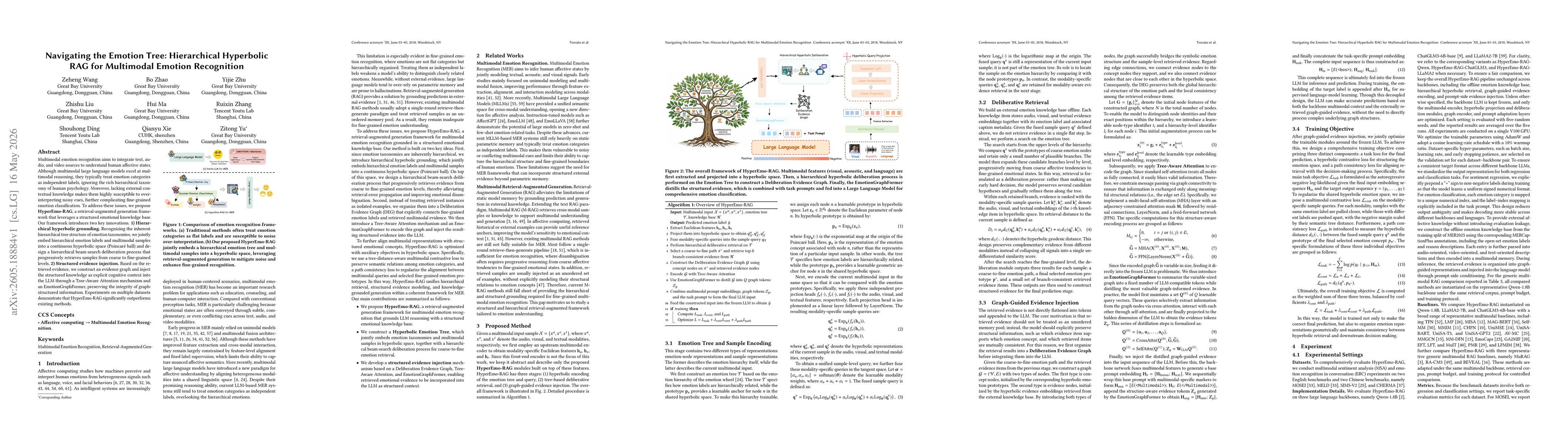Thumbnail for Navigating the Emotion Tree: Hierarchical Hyperbolic RAG for Multimodal Emotion Recognition
