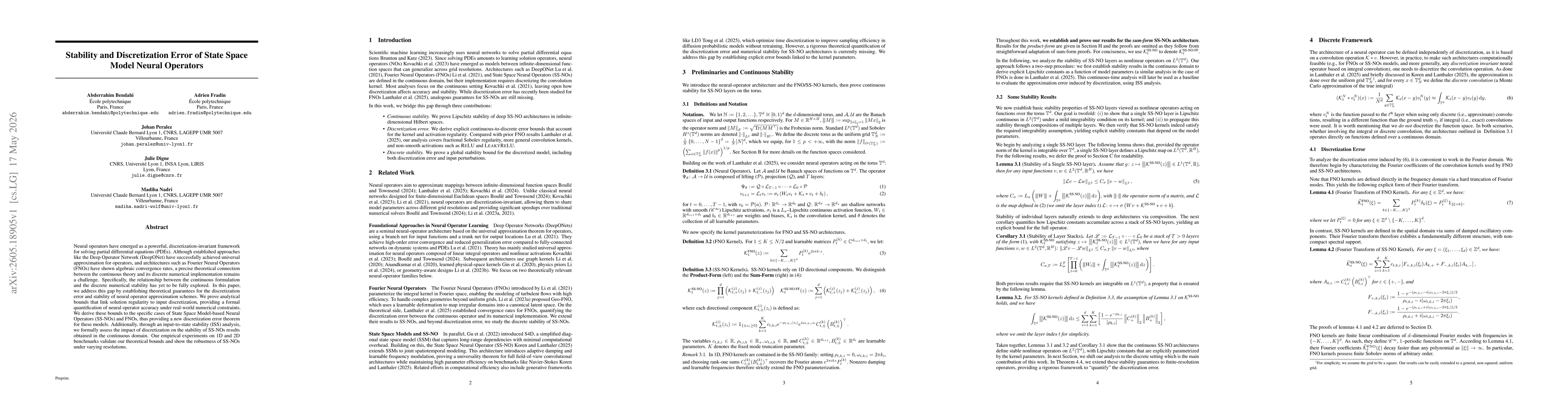 Thumbnail for Stability and Discretization Error of State Space Model Neural Operators