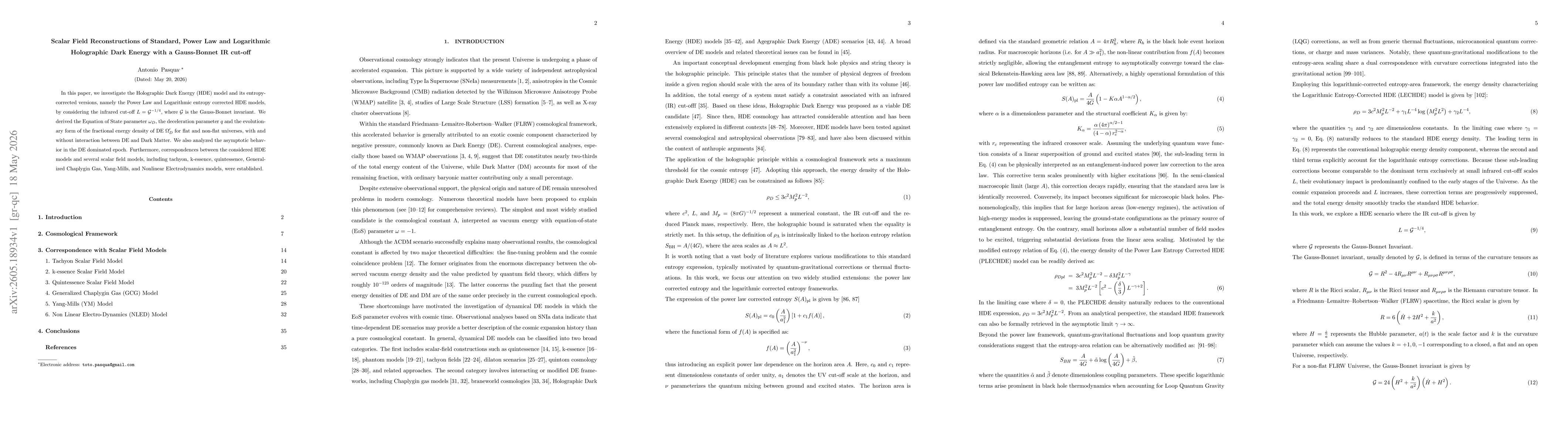 Thumbnail for Scalar Field Reconstructions of Standard, Power Law and Logarithmic Holographic Dark Energy with a Gauss-Bonnet IR cut-off