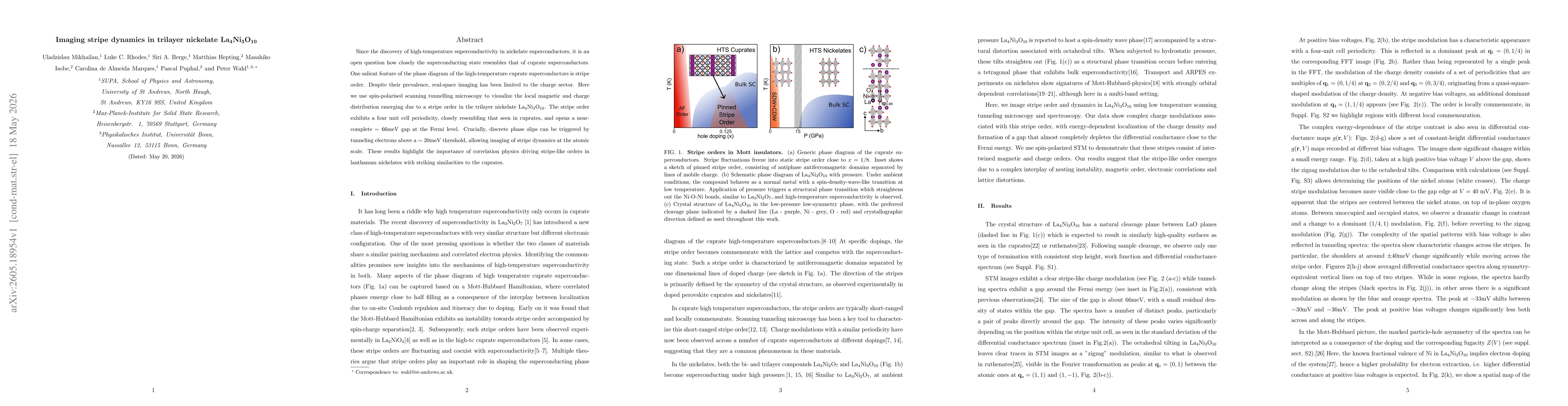 Thumbnail for Imaging stripe dynamics in trilayer nickelate La$_4$Ni$_3$O$_{10}$