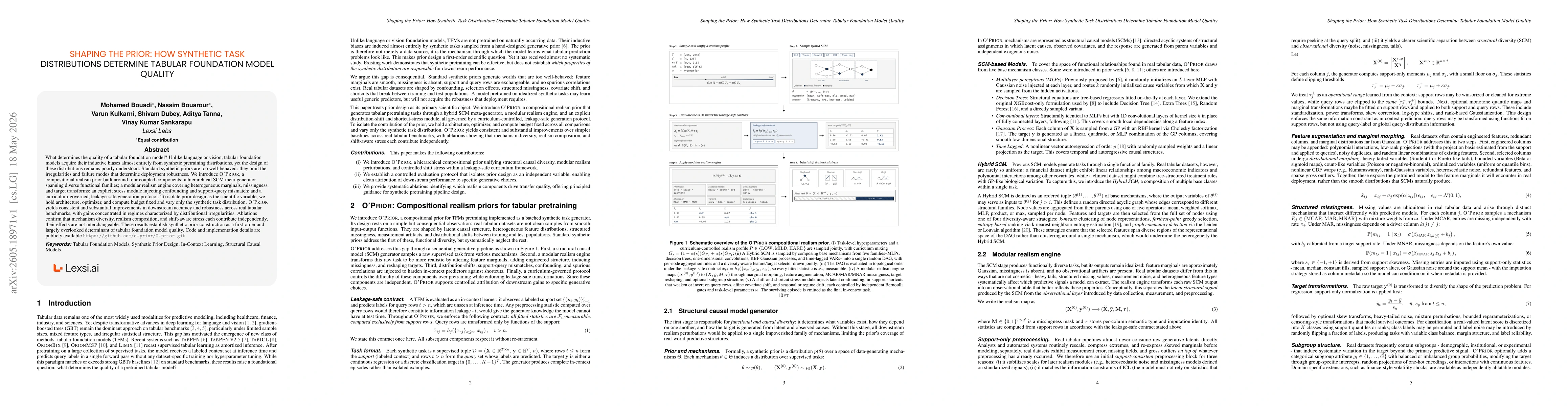 Thumbnail for Shaping the Prior: How Synthetic Task Distributions Determine Tabular Foundation Model Quality