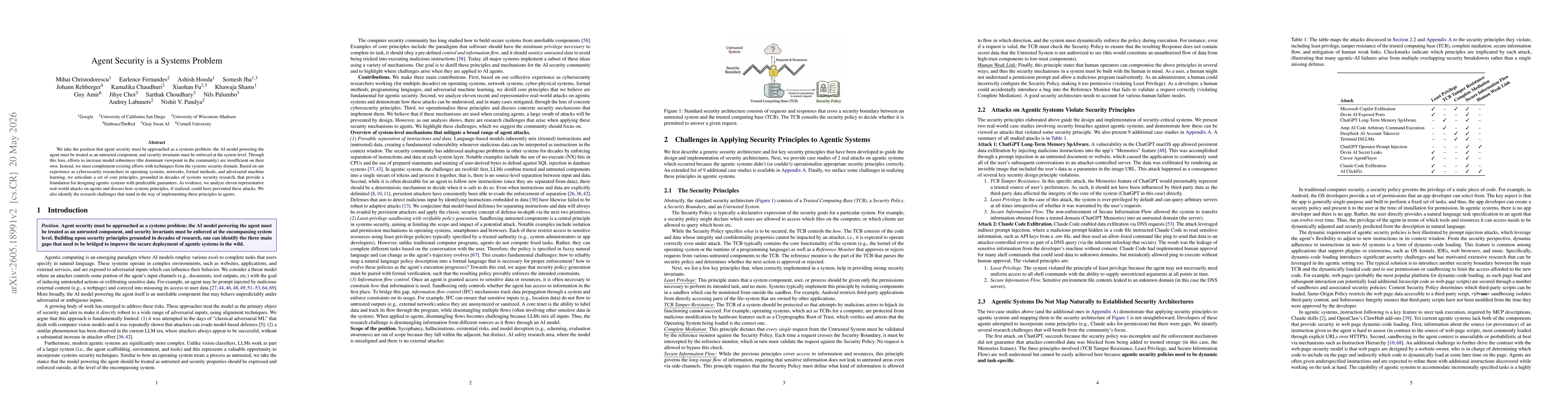 Thumbnail for Agent Security is a Systems Problem