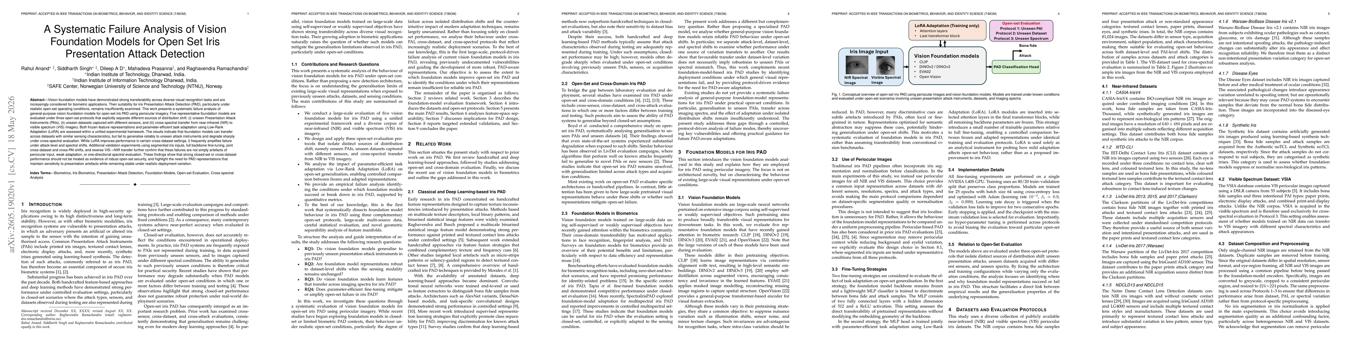 Thumbnail for A Systematic Failure Analysis of Vision Foundation Models for Open Set Iris Presentation Attack Detection