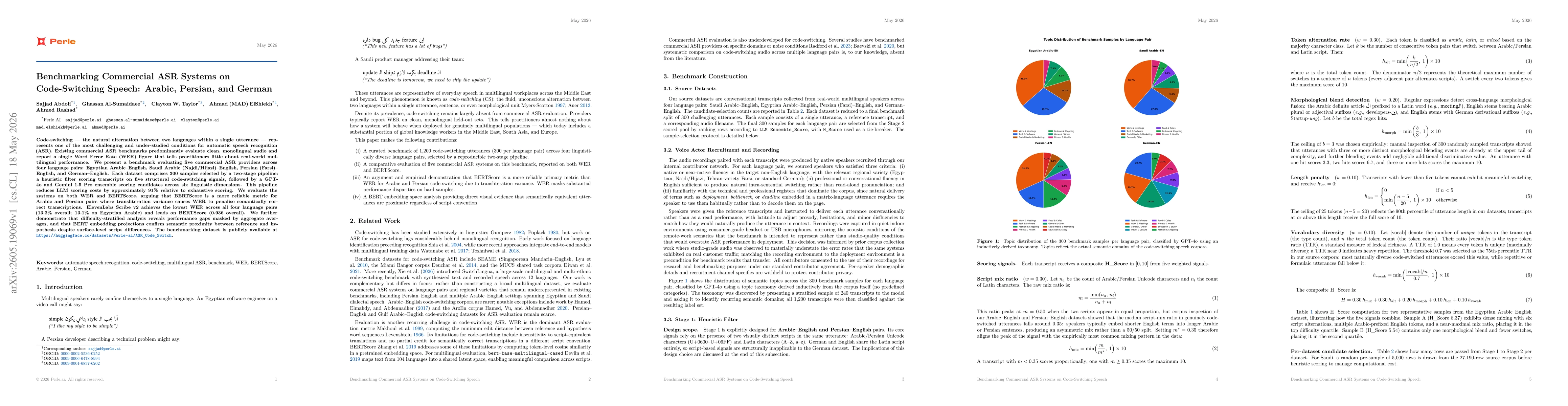Thumbnail for Benchmarking Commercial ASR Systems on Code-Switching Speech: Arabic, Persian, and German