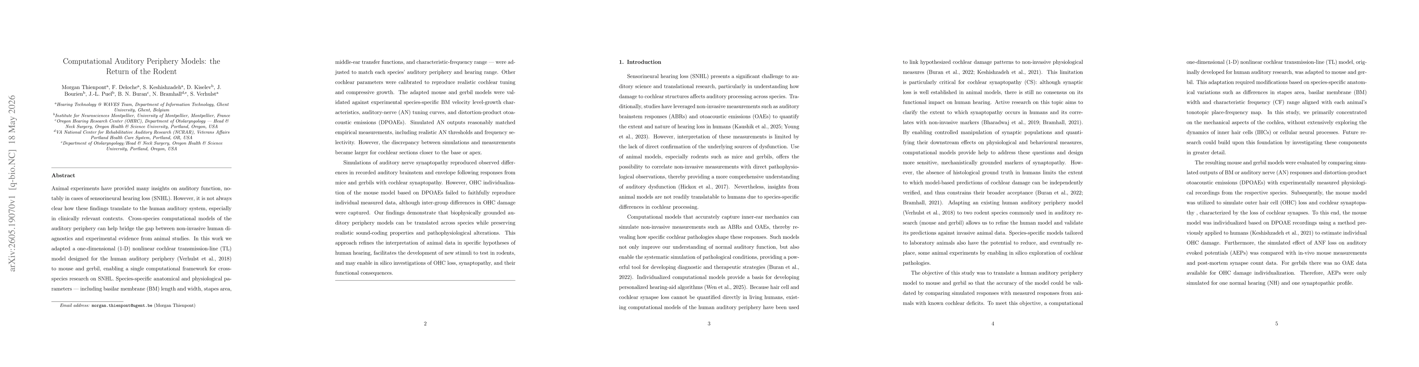 Thumbnail for Computational Auditory Periphery Models: the Return of the Rodent