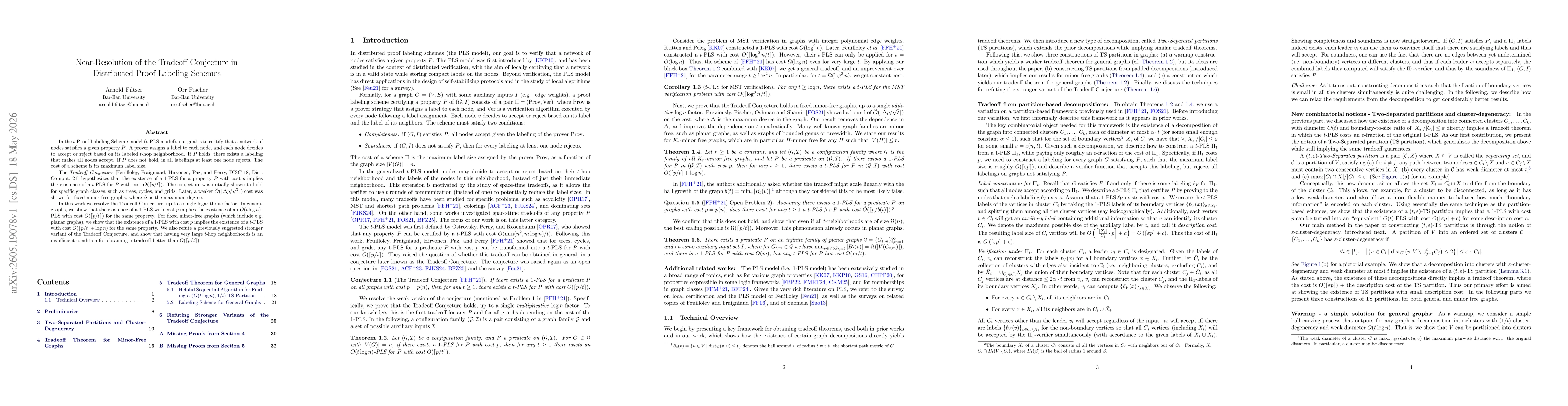 Thumbnail for Near-Resolution of the Tradeoff Conjecture in Distributed Proof Labeling Schemes