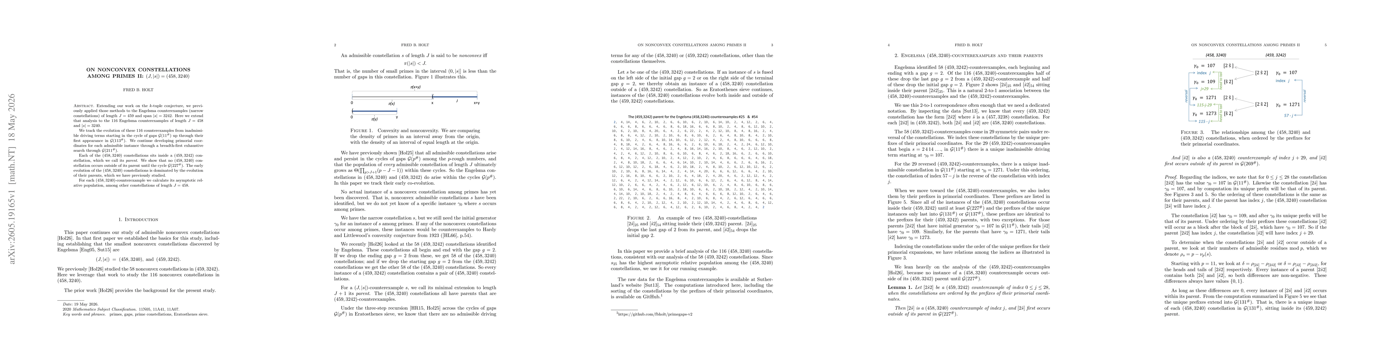 Thumbnail for On nonconvex constellations among primes II: (458,3240)