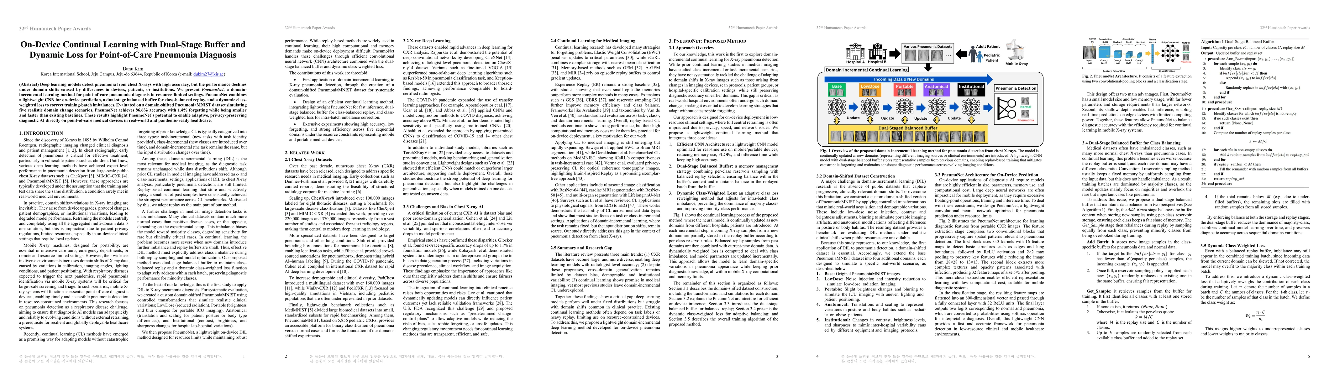 Thumbnail for On-Device Continual Learning with Dual-Stage Buffer and Dynamic Loss for Point-of-Care Pneumonia Diagnosis