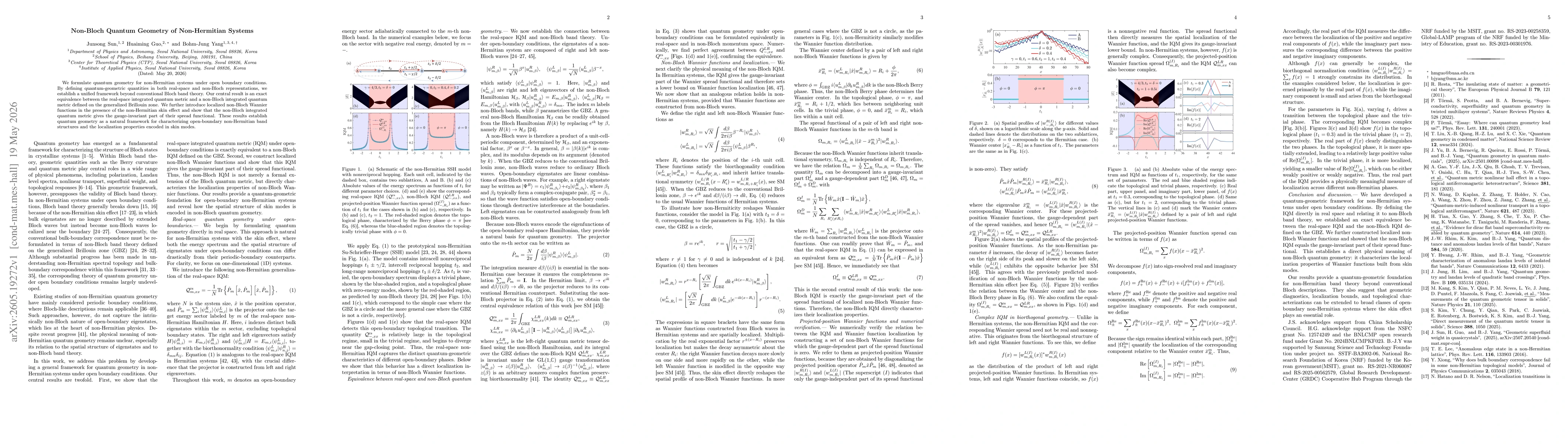 Thumbnail for Non-Bloch Quantum Geometry of Non-Hermitian Systems