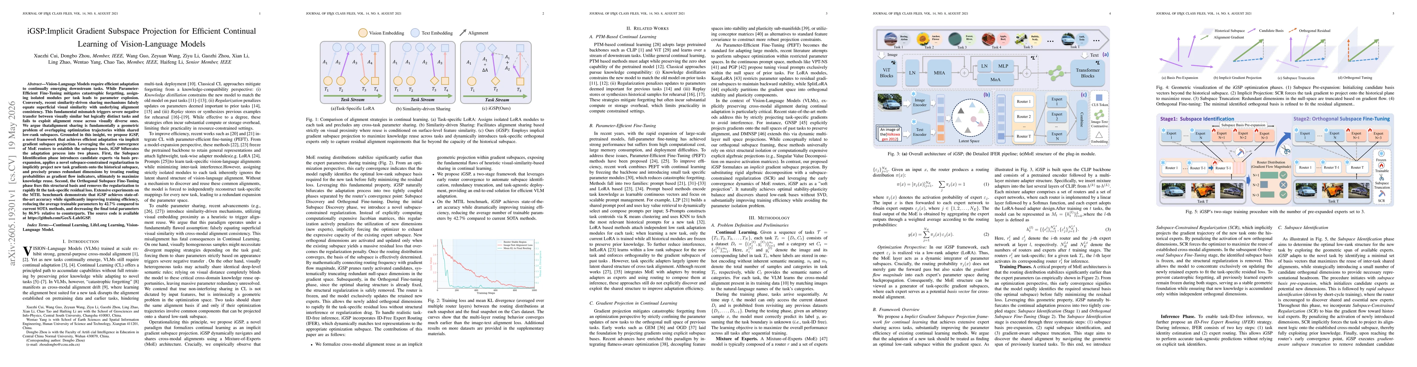 Thumbnail for iGSP:Implicit Gradient Subspace Projection for Efficient Continual Learning of Vision-Language Models