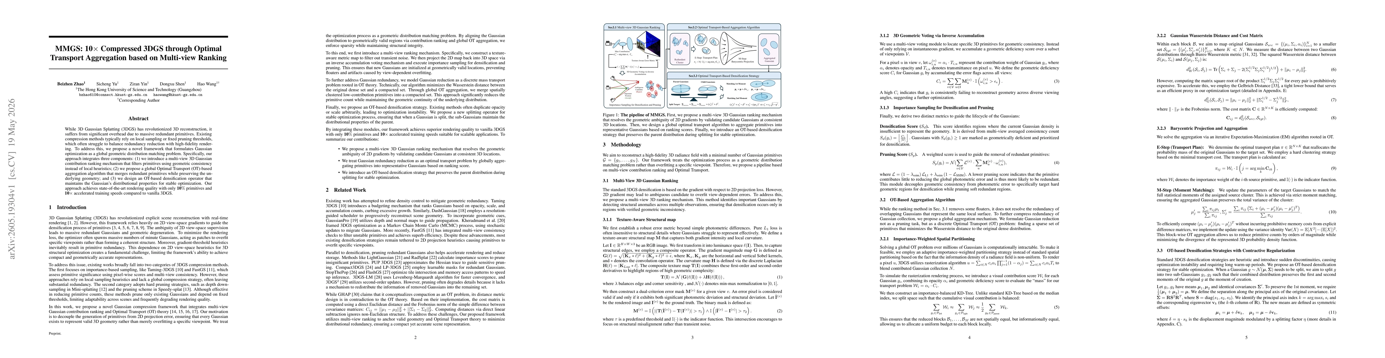Thumbnail for MMGS: 10$\times$ Compressed 3DGS through Optimal Transport Aggregation based on Multi-view Ranking