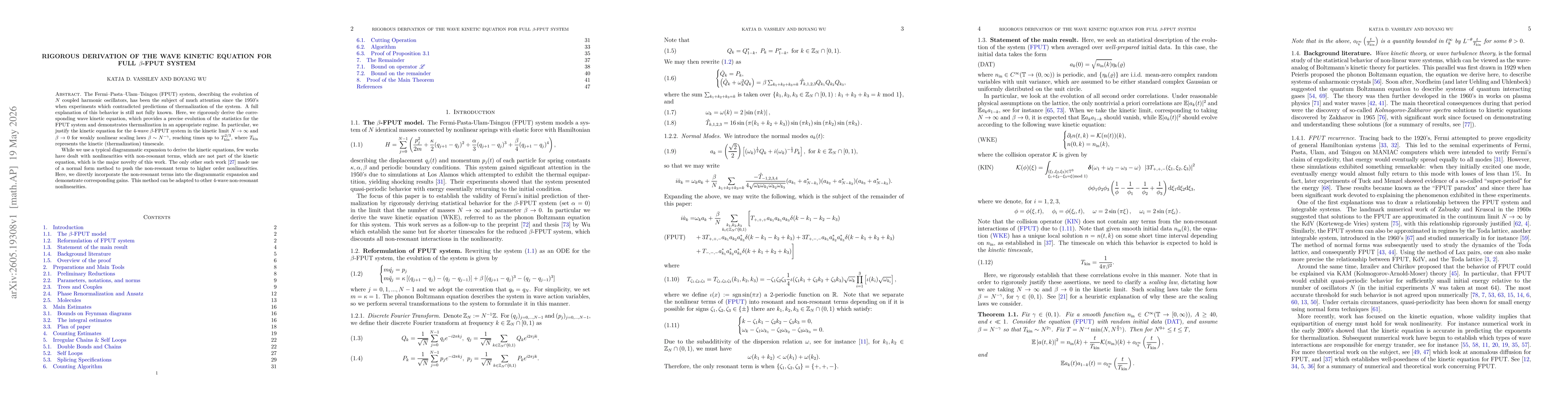 Thumbnail for Rigorous Derivation of the Wave Kinetic Equation for full $β$-FPUT System