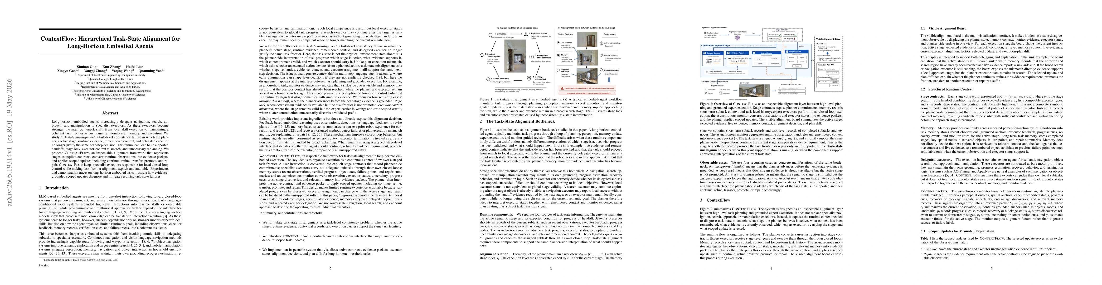 Thumbnail for ContextFlow: Hierarchical Task-State Alignment for Long-Horizon Embodied Agents