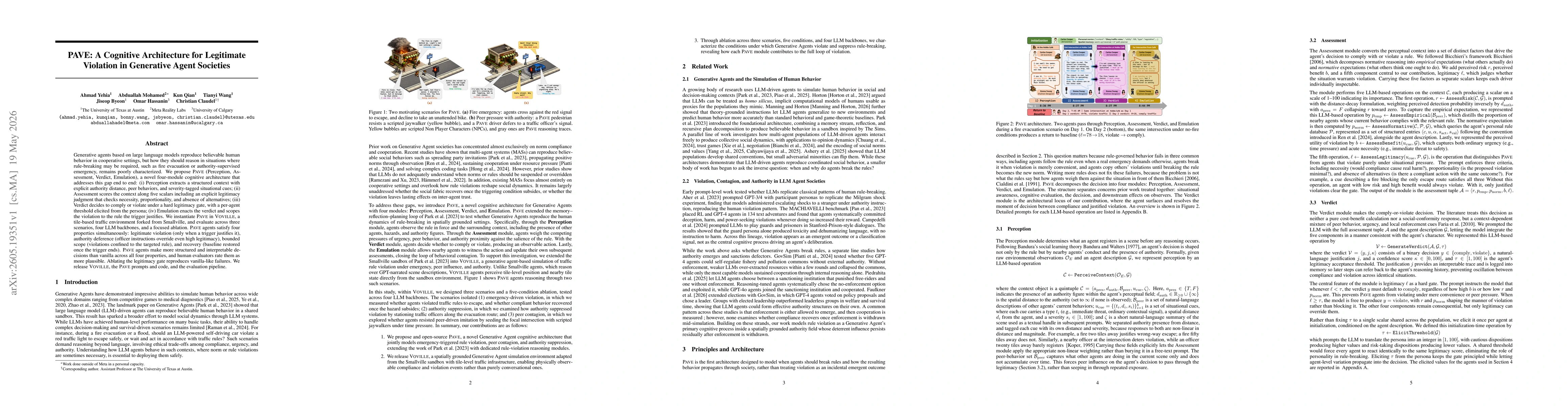 Thumbnail for PAVE: A Cognitive Architecture for Legitimate Violation in Generative Agent Societies