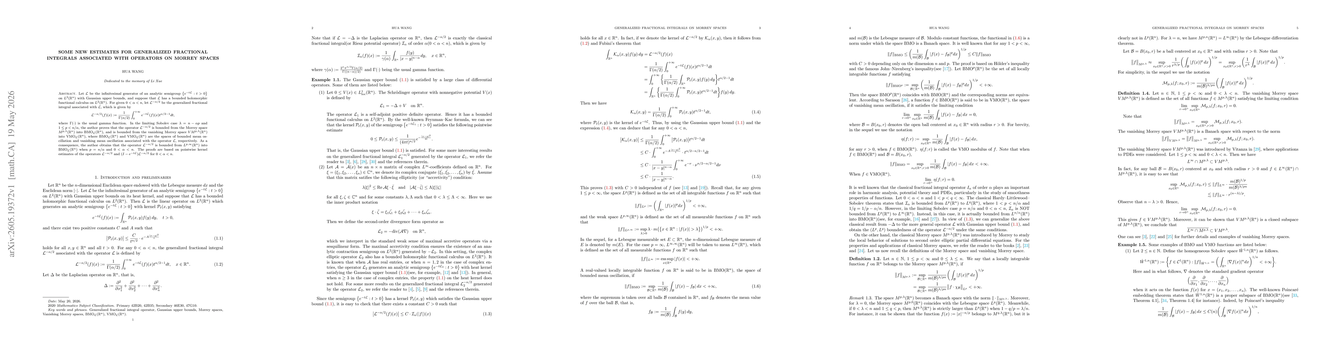Thumbnail for Some new estimates for generalized fractional integrals associated with operators on Morrey spaces