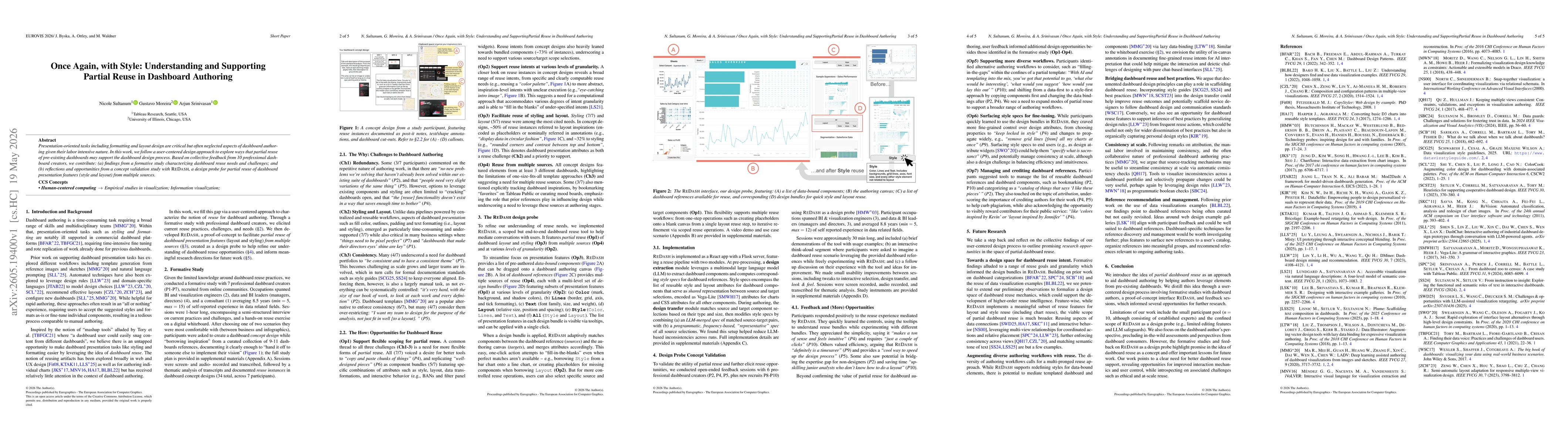 Thumbnail for Once Again, with Style: Understanding and Supporting Partial Reuse in Dashboard Authoring