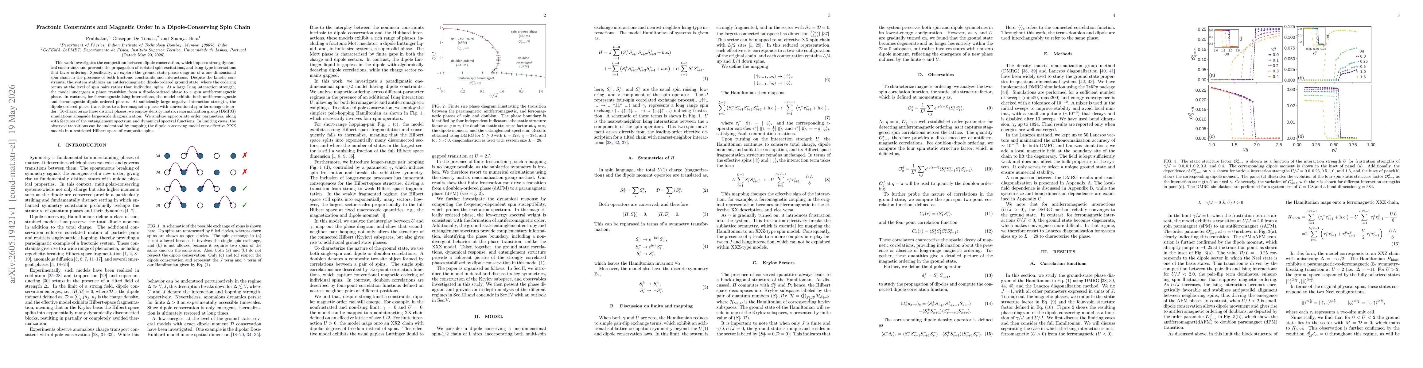 Thumbnail for Fractonic Constraints and Magnetic Order in a Dipole-Conserving Spin Chain