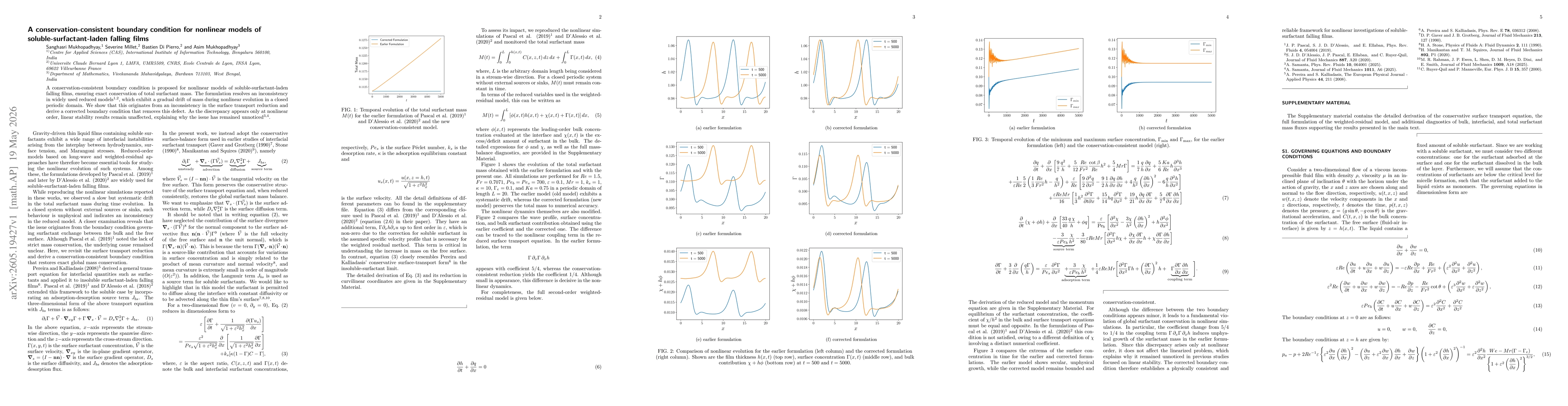 Thumbnail for A conservation-consistent boundary condition for nonlinear models of soluble-surfactant-laden falling films