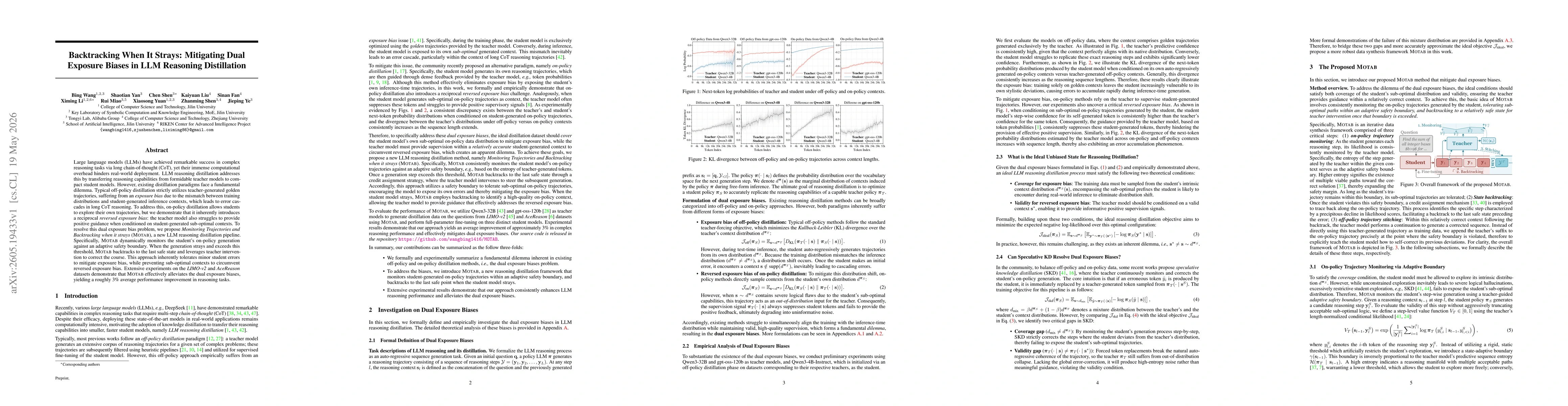 Thumbnail for Backtracking When It Strays: Mitigating Dual Exposure Biases in LLM Reasoning Distillation
