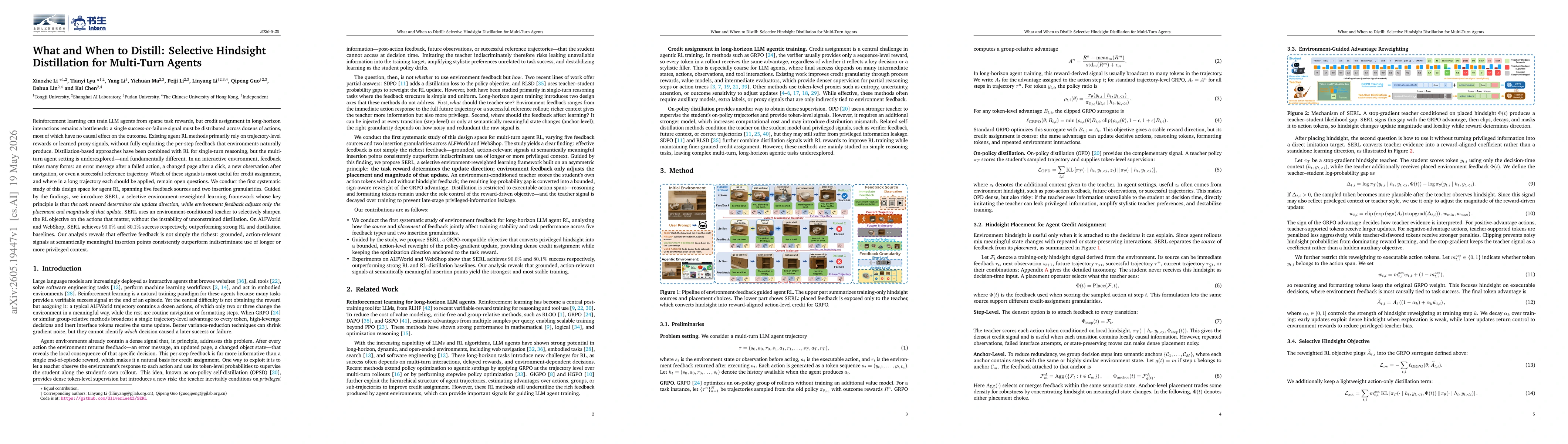 Thumbnail for What and When to Distill: Selective Hindsight Distillation for Multi-Turn Agents