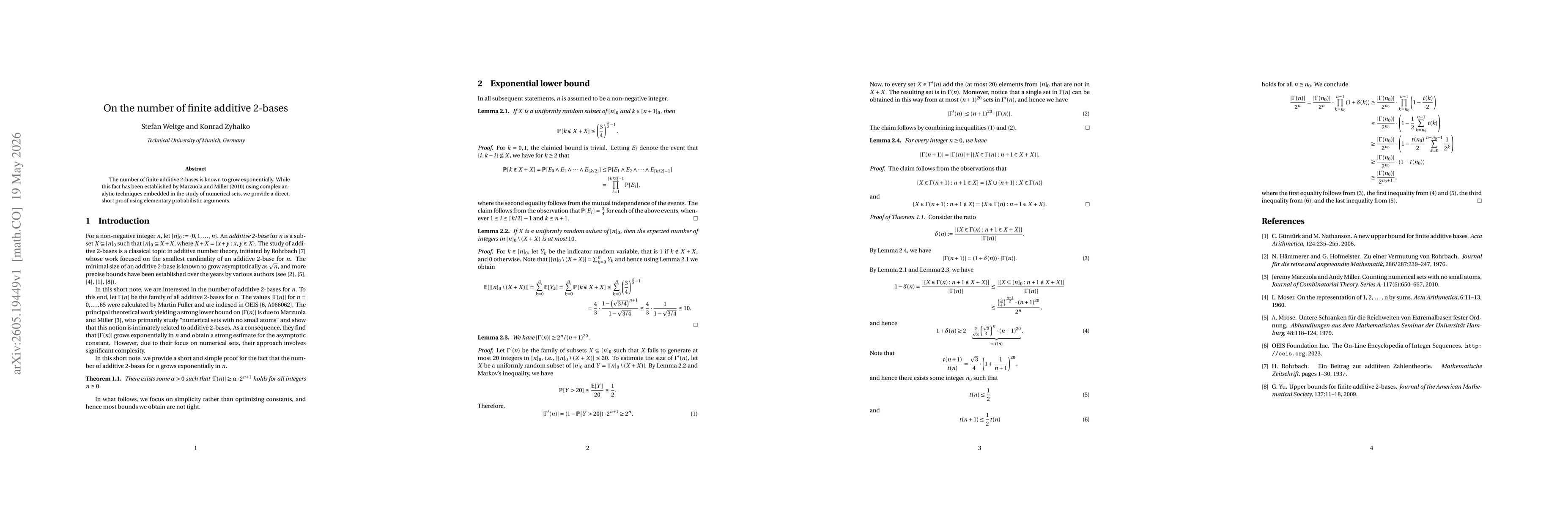 Thumbnail for On the number of finite additive 2-bases