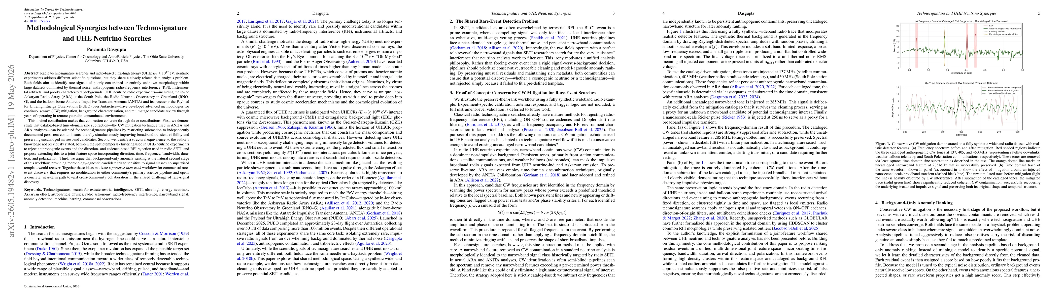 Thumbnail for Methodological Synergies between Technosignature and UHE Neutrino Searches