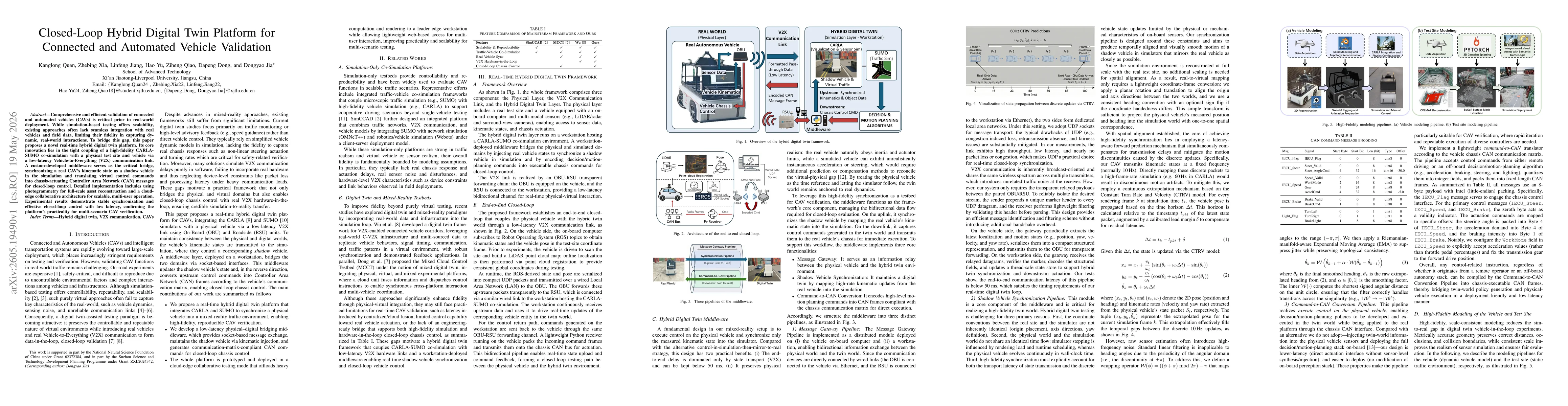 Thumbnail for Closed-Loop Hybrid Digital Twin Platform for Connected and Automated Vehicle Validation