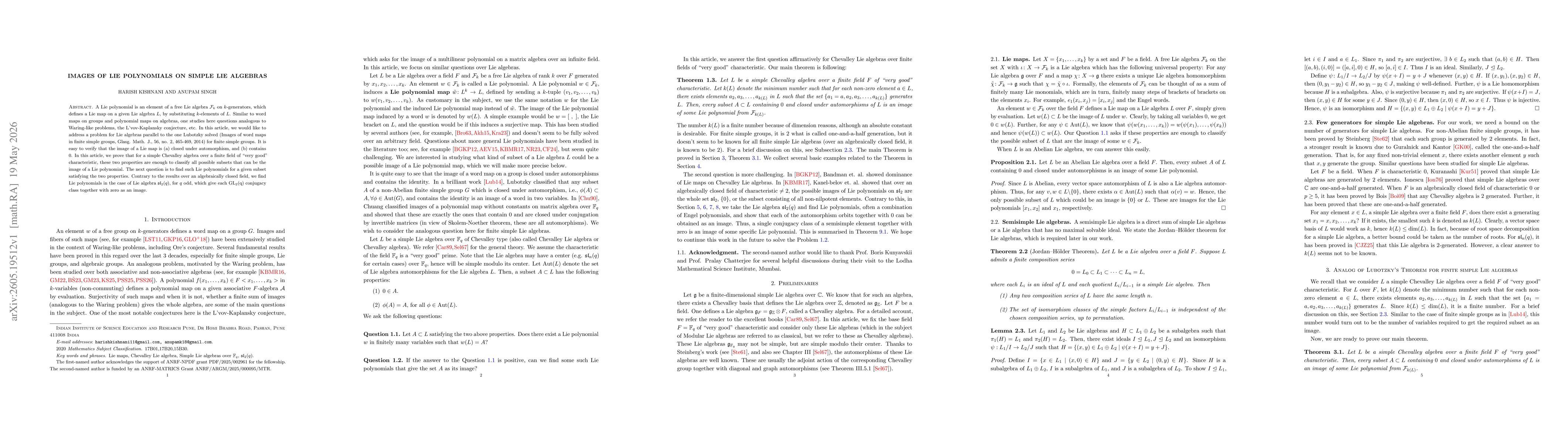 Thumbnail for Images of Lie Polynomials on simple Lie algebras